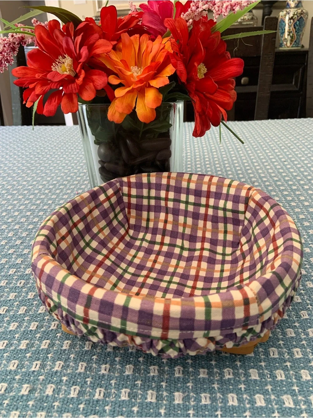 Longaberger Short Classic Round Basket with Liner